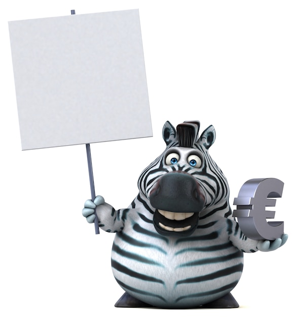 Lustiges Zebra - 3D-Illustration