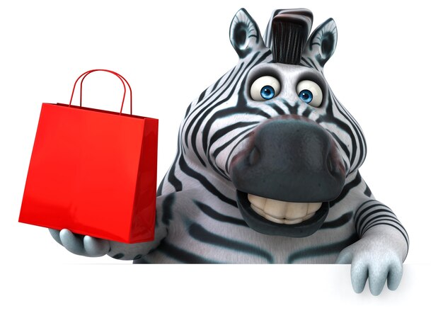 Lustiges Zebra - 3D-Illustration