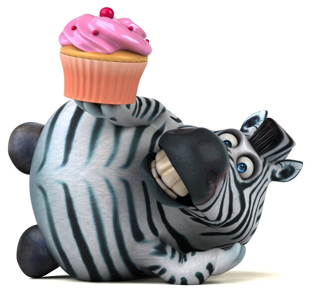 Lustiges Zebra - 3D-Illustration