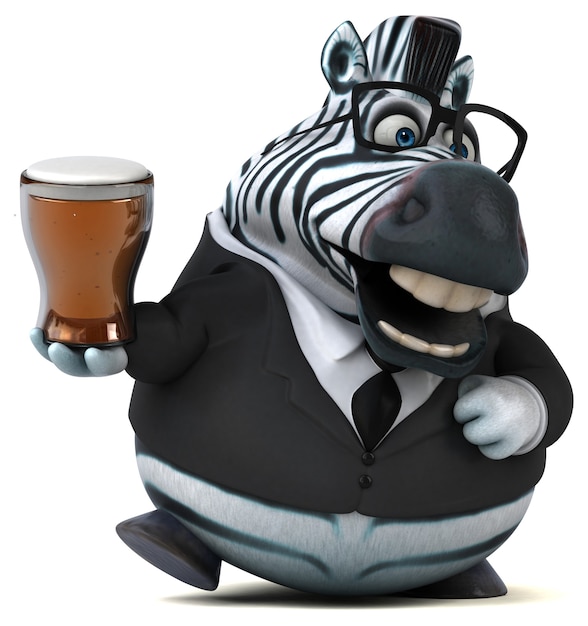 Lustiges Zebra - 3D-Illustration