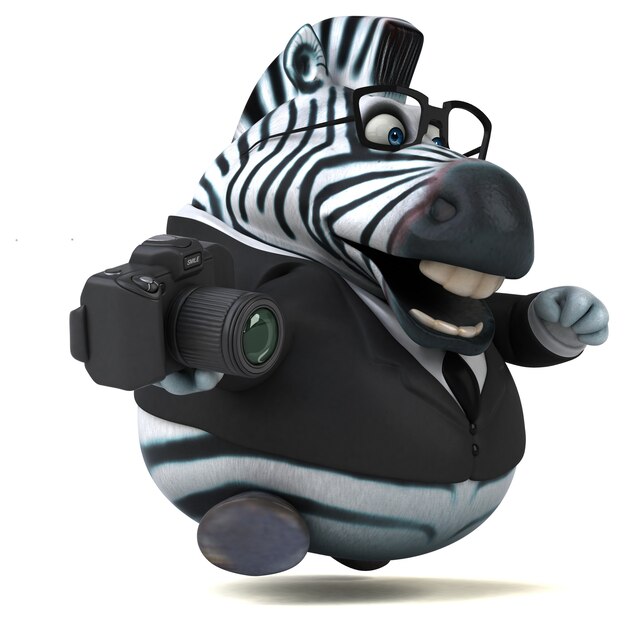 Lustiges Zebra - 3D-Illustration