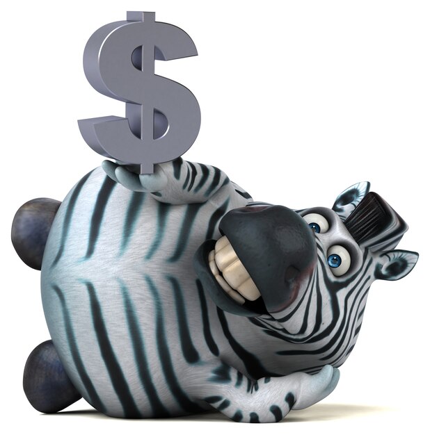 Lustiges Zebra - 3D-Illustration