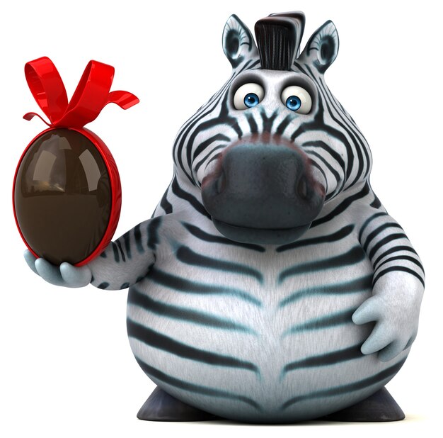 Lustiges Zebra - 3D-Illustration