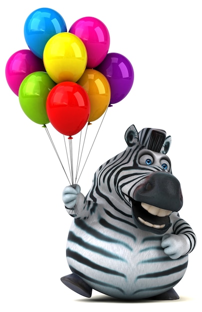 Lustiges Zebra - 3D-Illustration