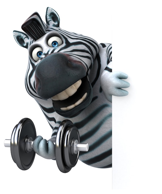 Lustiges Zebra - 3D-Illustration