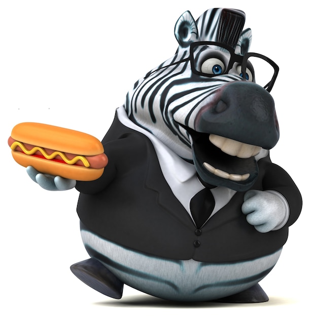 Lustiges Zebra - 3D-Illustration