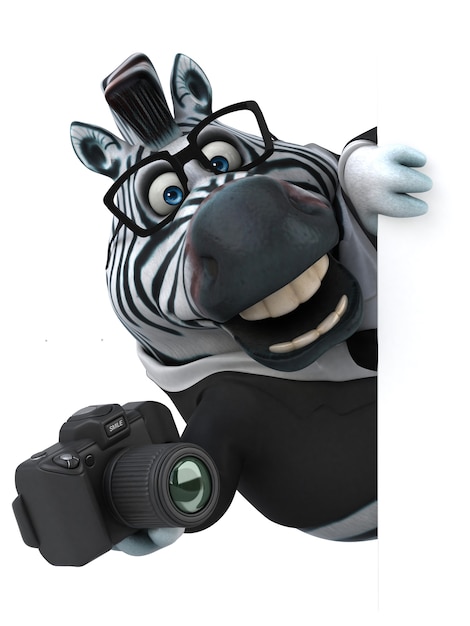 Lustiges Zebra - 3D-Illustration