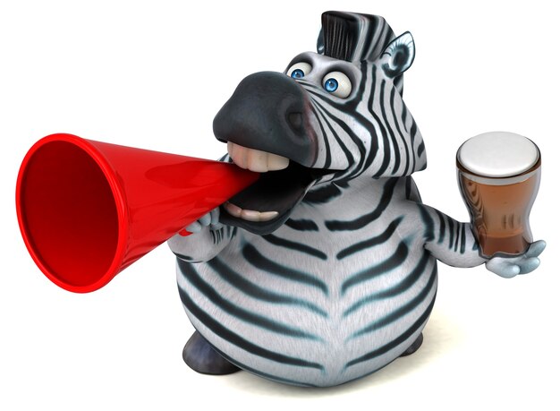 Lustiges Zebra - 3D-Illustration