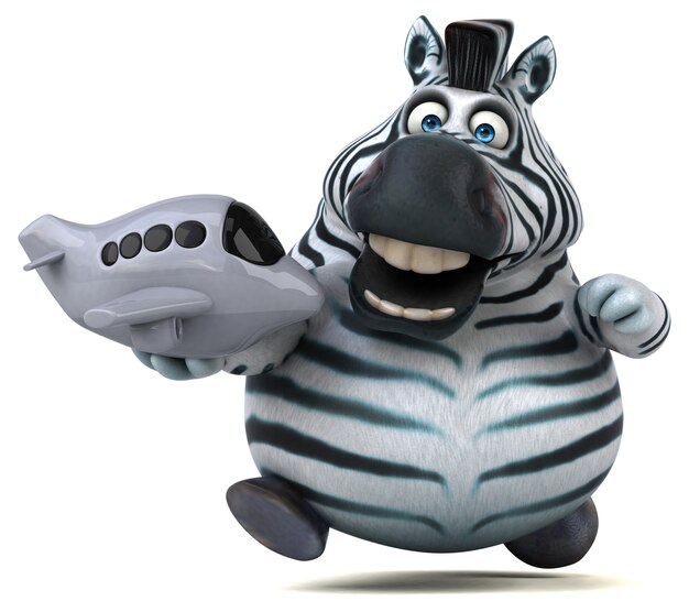 Lustiges Zebra - 3D-Illustration