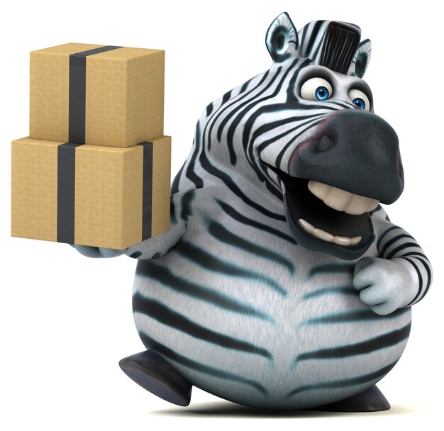 Lustiges Zebra - 3D-Illustration