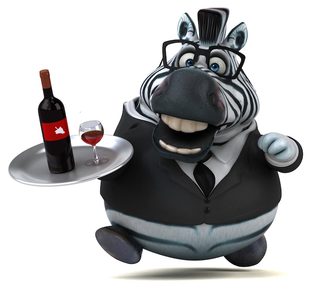 Lustiges Zebra - 3D-Illustration