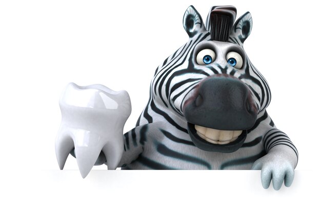 Lustiges Zebra - 3D-Illustration