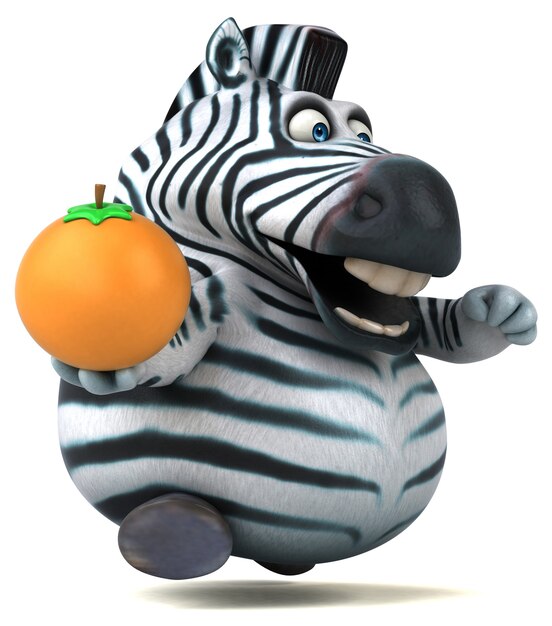 Lustiges Zebra - 3D-Illustration