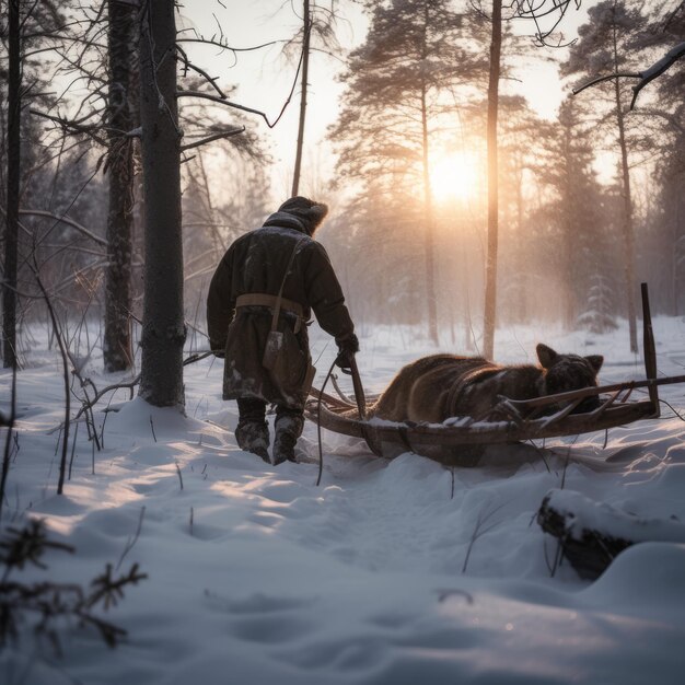 Lutas solitárias A caça de inverno de um homem determinado