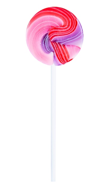 Lutscher Süßigkeiten auf Stick isoliert auf weißem Hintergrund