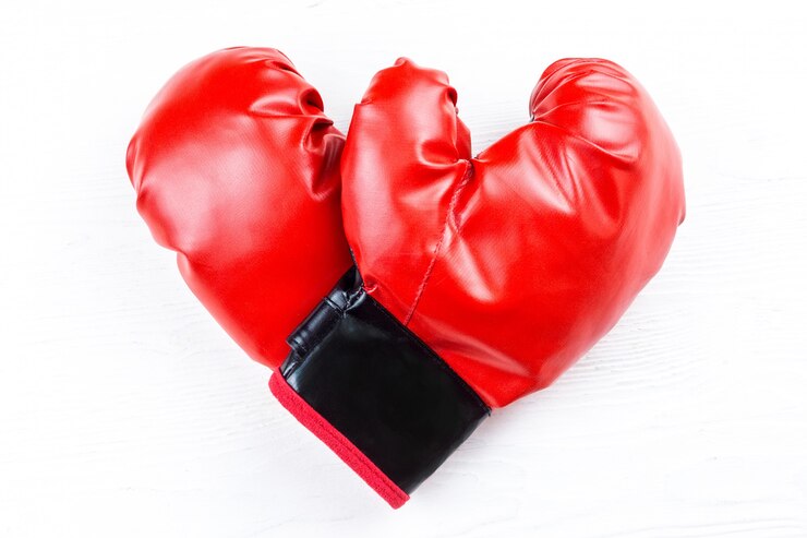 Foto luvas de boxe e pata