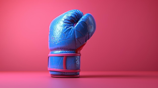 Foto luvas de boxe em fundo rosa ideia de esporte minimalista renderização 3d