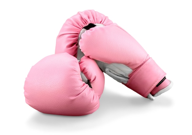 Foto luvas de boxe rosa