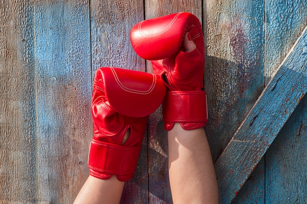 Luvas de boxe vermelhas