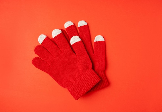 Luvas de inverno com ecrã sensível ao toque luvas de lã com ecrãs sensíveis ao toque meias de tricô luvas vermelhas quentes com vermelho