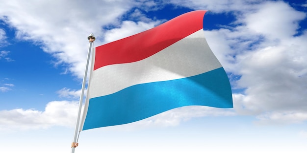 Luxemburgo bandera ondeante ilustración 3D