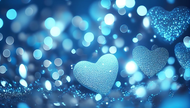Luxo abstrato lindo coração de cristal azul Conceito de amor Generative AI