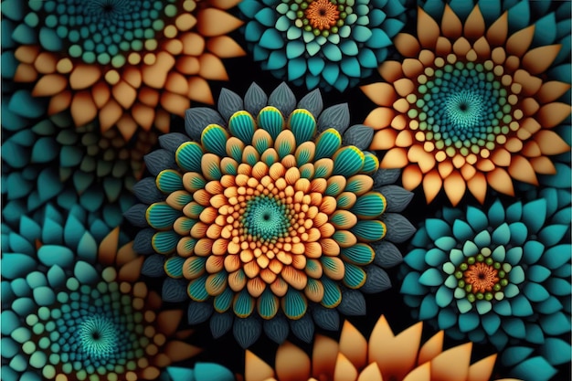 Luxo colorido do fundo da flor Feito pela inteligência AIArtificial