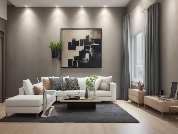 Foto luxo contemporâneo e interior de sala de estar moderno ideias de design com decoração