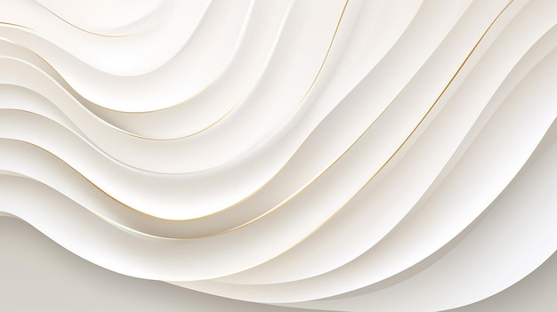 luxo de fundo abstrato branco com estilo de corte de papel 3d de linha dourada