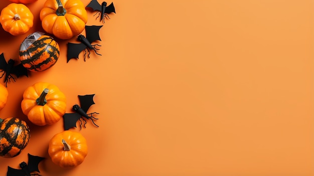 Luxo de fundo de Halloween com vibração de abóbora com espaço de texto vazio