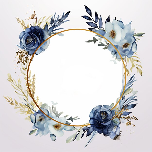 Luxo floral aquarela estilo moldura fundo para cartão de convite de casamento generativo ai