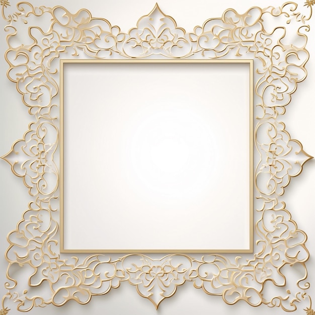 Foto luxo islâmico árabe ornamentado moldura de espelho dourado padrões florais e geométricos