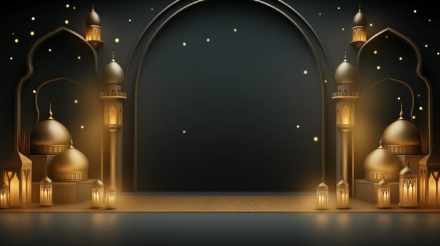 Luxo islâmico árabe Ramadan dourado