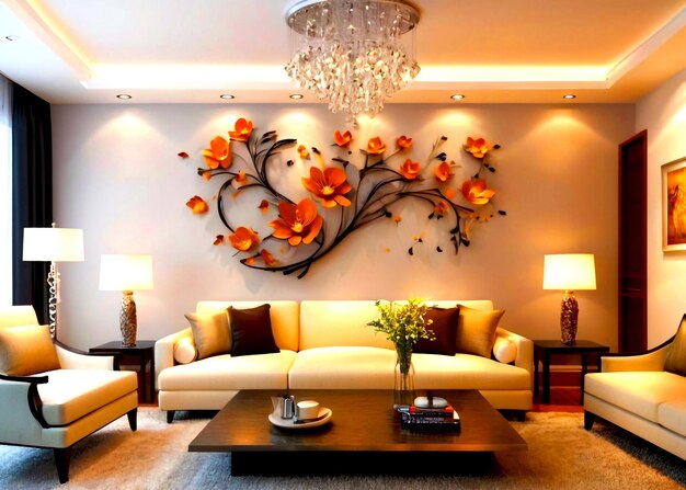 Foto luxo melhor minimalista interior lindo sala de estar arte design de parede imagem de fundo