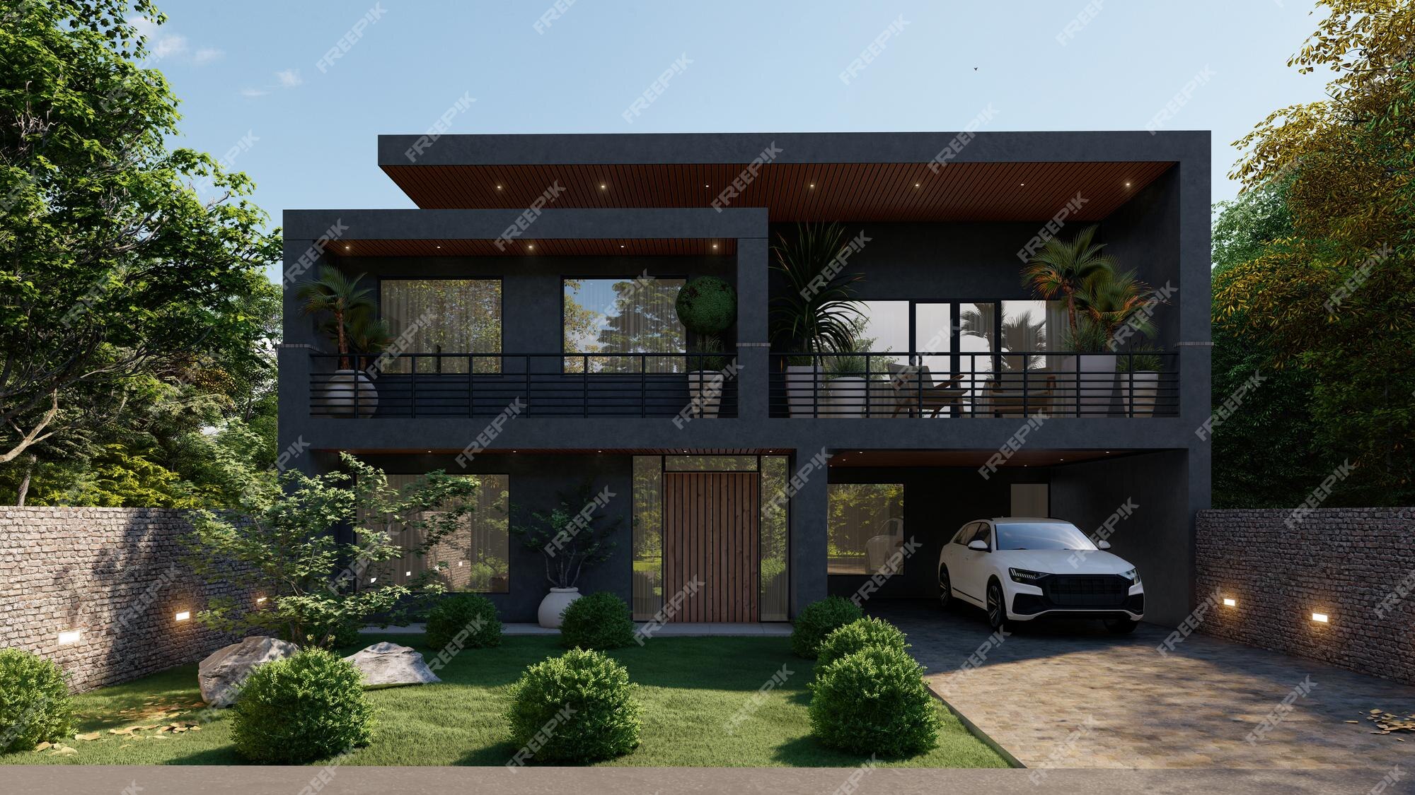 Fachada super moderna com uma tonalidade mais escura  Dream house  exterior, Architecture house, Architecture