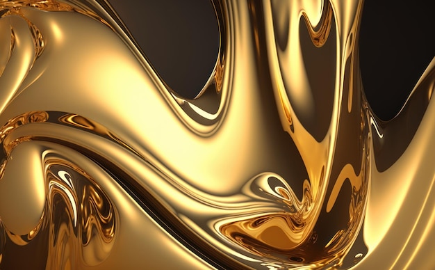 Luxuosa textura dourada brilhante Uma superfície dourada para fundos opulentos líquidos