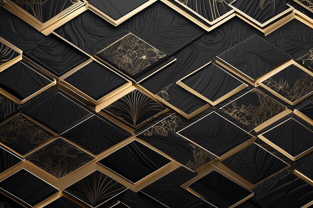 Luxuoso fundo estampado em preto e dourado, papel de parede elegante para telefone com design elegante