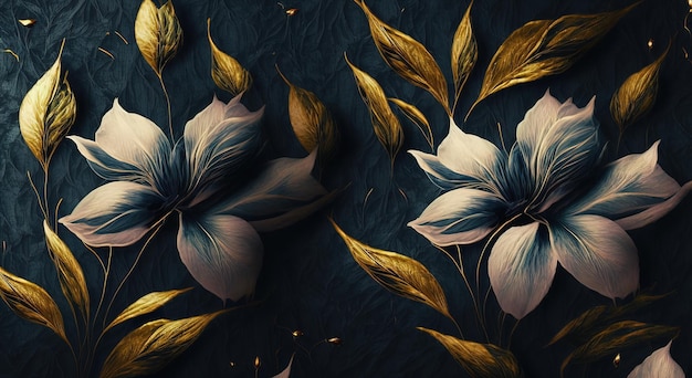 Luxuoso fundo floral escuro Design de flores para papel de parede para capas de impressões