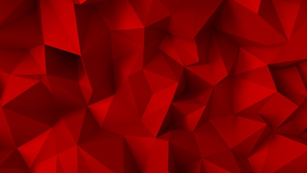 Luxuoso fundo vermelho elegante com triângulos e cristais. Renderização em 3d.