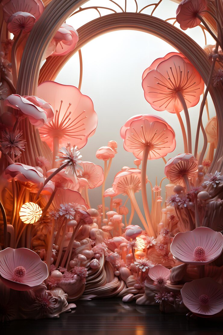 Luxuoso papel de parede colorido e floral para o Ano Novo criado pela IA