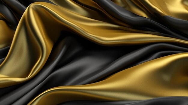 Foto luxuoso tecido dourado e preto abstracto elegança ia generativa