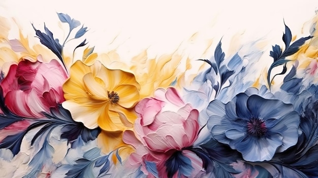 Luxuriöse Blumen im Stil der Aquarellmalerei Luxuriöse Blumenelemente botanischer Hintergrund oder