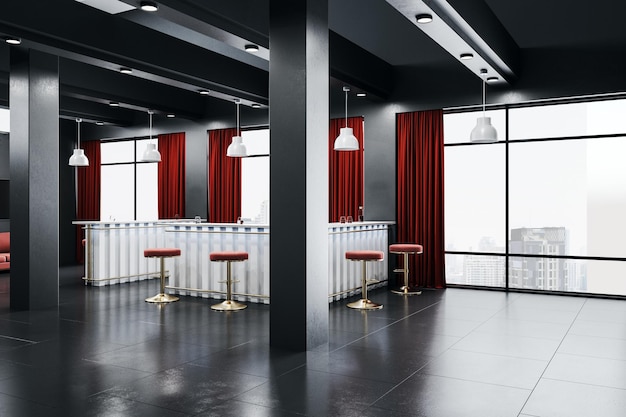 Luxuriöse Bürohalle mit Bartheke