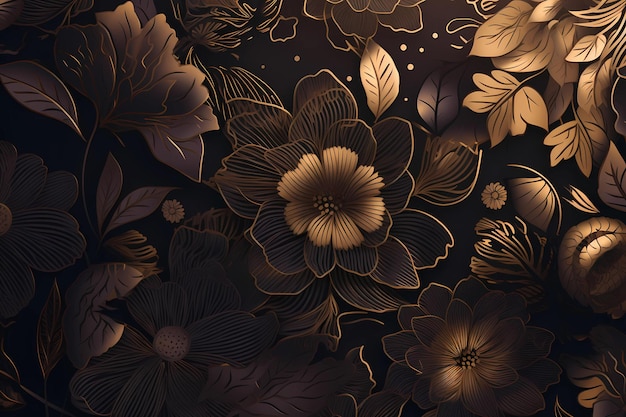 Luxuriöse florale Illustration, Design, Hintergrund, generative KI