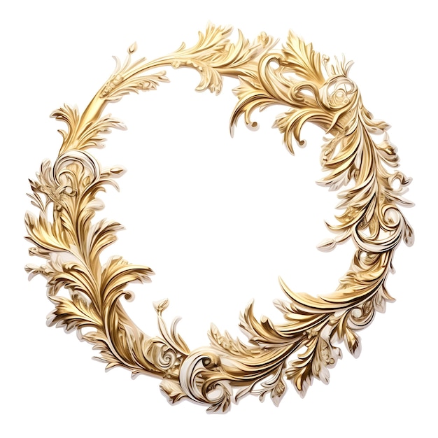 Luxuriöse, glänzende goldene und weiße Lorbeerkranz-Rahmen-Logo-Dekoration