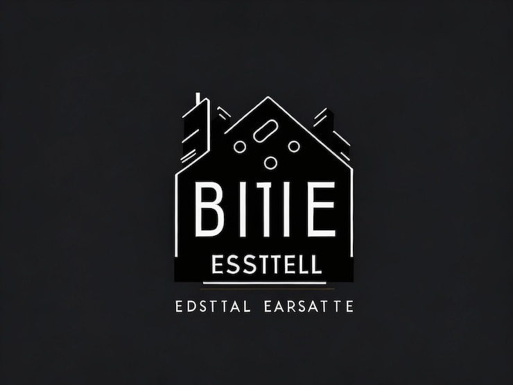 Foto luxuriöse immobilien-logo-kollektion mit schwarzen details