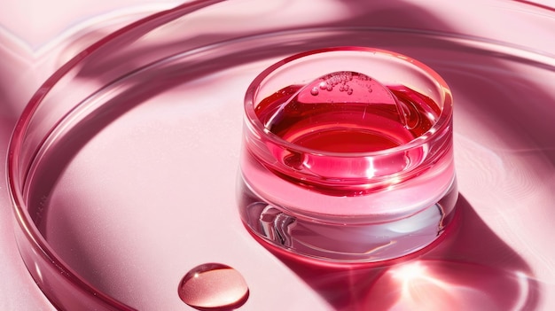 Luxuriöse rote Creme-Serum-Textur für Eleganz in der Hautpflege