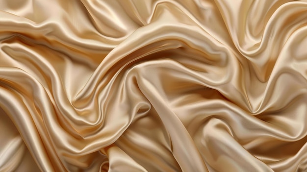 Luxuriöse Seidenwandpapier mit Falten und Falten Gold Wellenmaterial Hintergrund