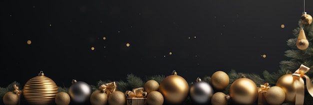 Luxuriöse Weihnachtsdekorationen auf einem einfachen, von der KI generierten Hintergrund