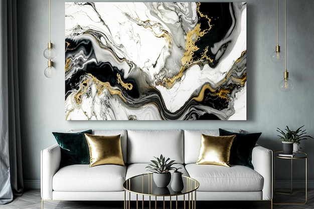Luxuriöser abstrakter Hintergrund der Kunstmalerei mit flüssiger Tinte aus Marmor